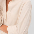 Vanessa Slouchy Button-Up Shirt - Beige