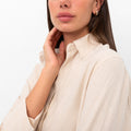 Vanessa Slouchy Button-Up Shirt - Beige