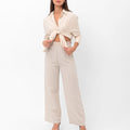 Vanessa Slouchy Button-Up Shirt - Beige