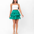Deborah Flouncy Pleated Skirt - Green