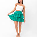 Deborah Flouncy Pleated Skirt - Green