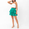 Deborah Flouncy Pleated Skirt - Green