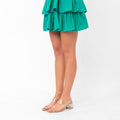Deborah Flouncy Pleated Skirt - Green