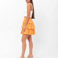 Deborah Flouncy Pleated Skirt - Orange