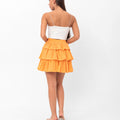 Deborah Flouncy Pleated Skirt - Orange