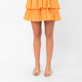 Deborah Flouncy Pleated Skirt - Orange