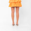 Deborah Flouncy Pleated Skirt - Orange