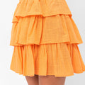 Deborah Flouncy Pleated Skirt - Orange