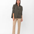 Vanessa Slouchy Button-Up Shirt - Green