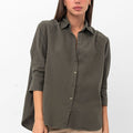 Vanessa Slouchy Button-Up Shirt - Green