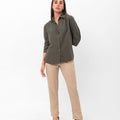 Vanessa Slouchy Button-Up Shirt - Green