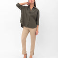 Vanessa Slouchy Button-Up Shirt - Green