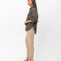 Vanessa Slouchy Button-Up Shirt - Green