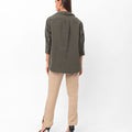 Vanessa Slouchy Button-Up Shirt - Green