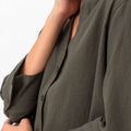 Vanessa Slouchy Button-Up Shirt - Green
