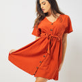 Good Vibes Button Up Mini Dress