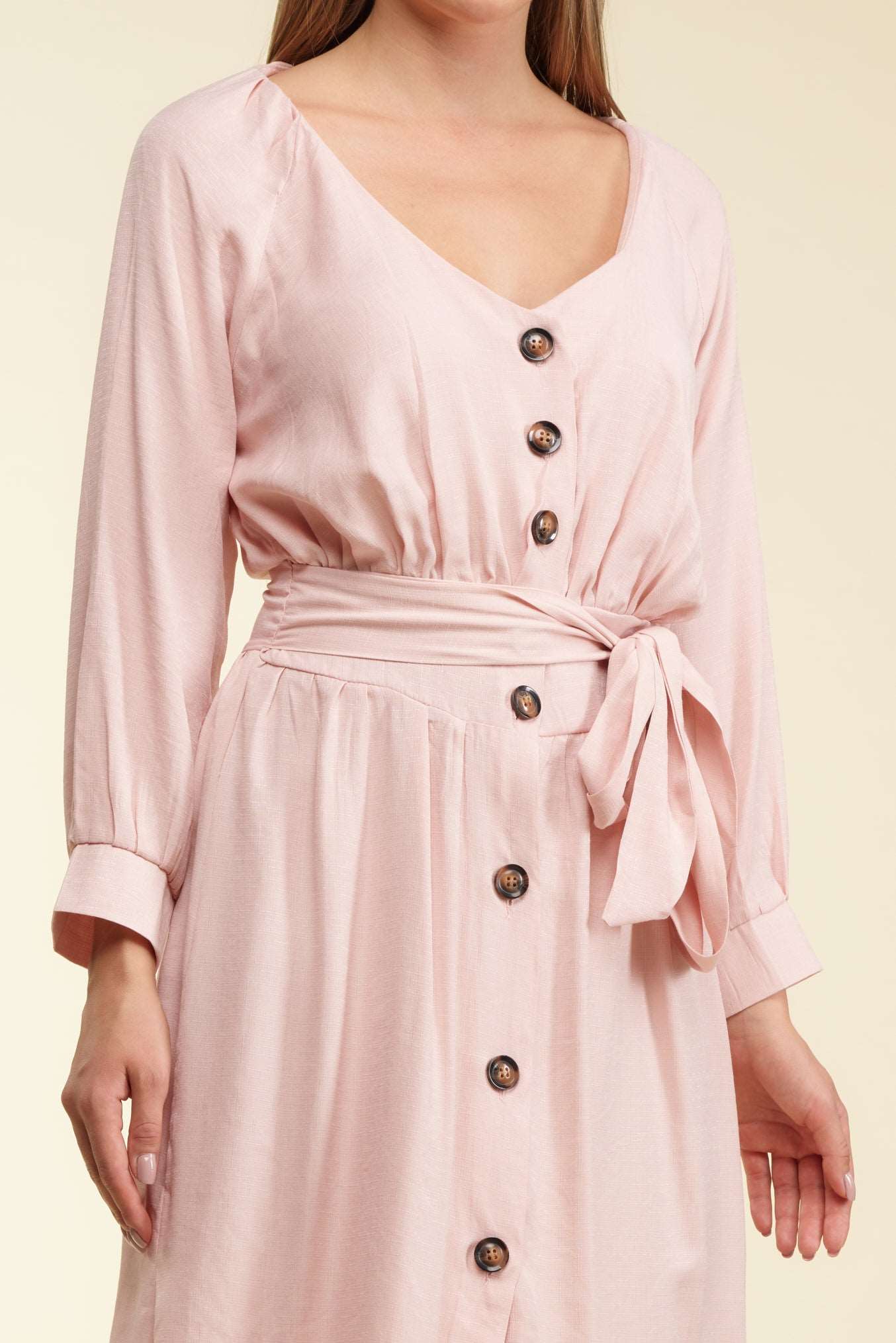 Alluring Dream Button-Up Midi Dress