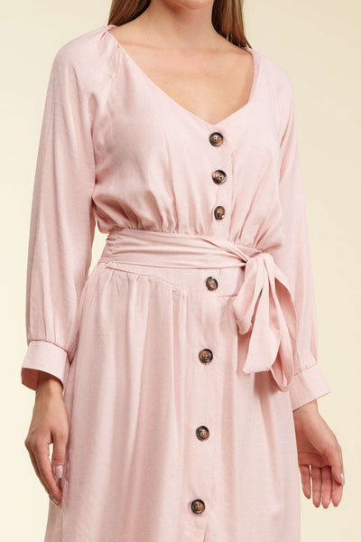 Alluring Dream Button-Up Midi Dress