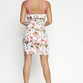 Smile the girl tie neckline floral dress