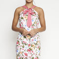 Smile the girl tie neckline floral dress