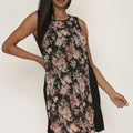 Love the sesame Black sleeveless floral dress
