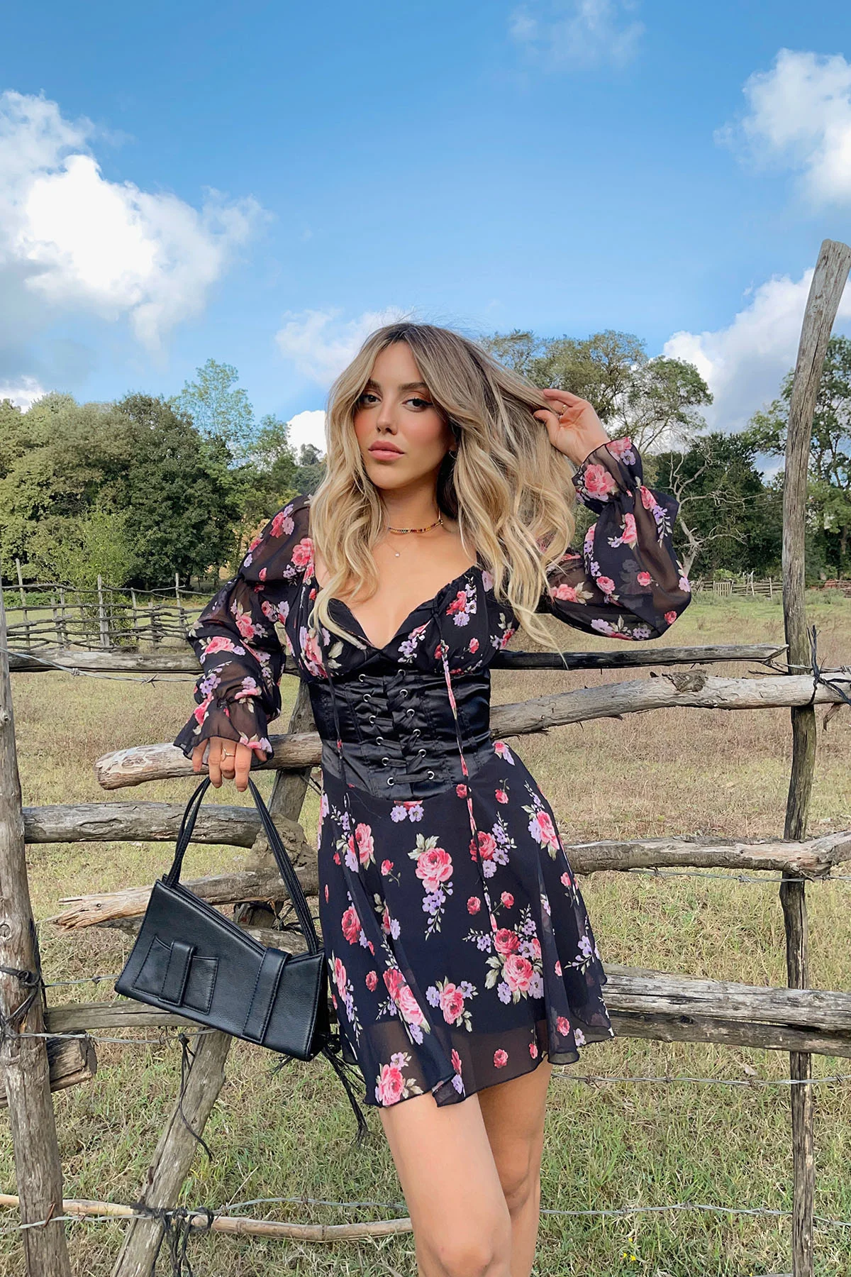 Flawless full sleeve mini floral dress