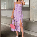 I heart purple Floral Maxi