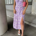 I heart purple Floral Maxi