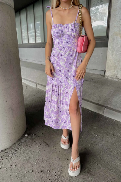 I heart purple Floral Maxi