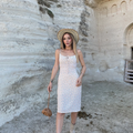 Snowy Aesthetic long white dress
