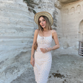Snowy Aesthetic long white dress